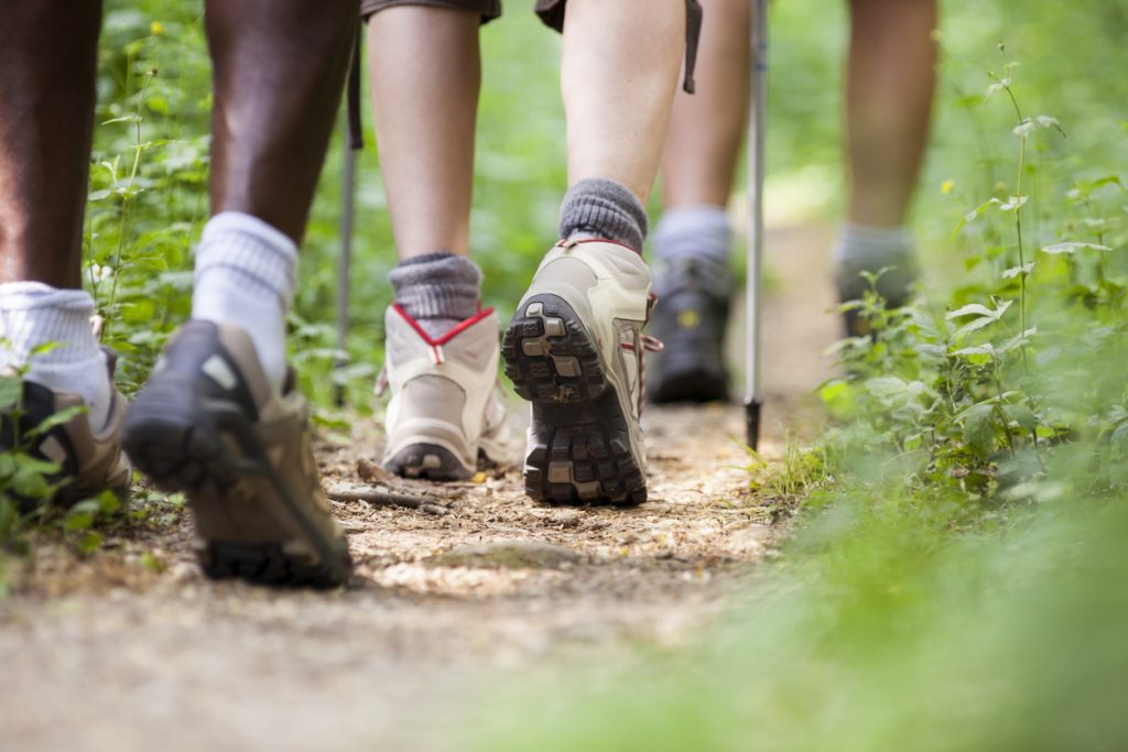 hiking on path